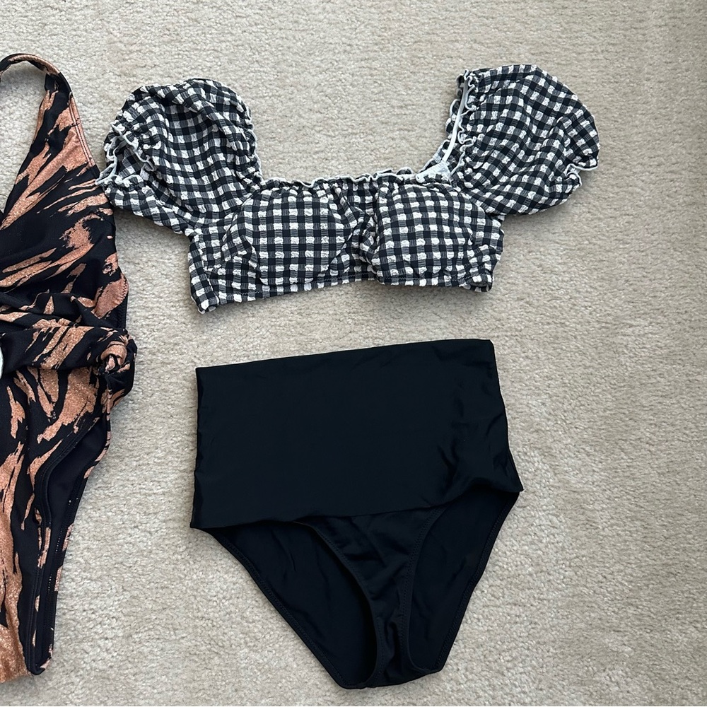 Three swimsuits medium small Cupshe aerie one piece high waist - Picture 4 of 6